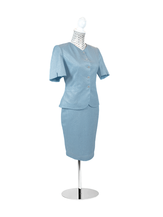 CBK Suits Bibi Short Sleeve Light Blue With Rhinestone