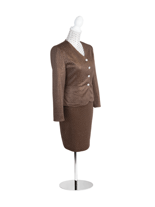 CBK Suits Icy Suit Light Brown with Rhinestone