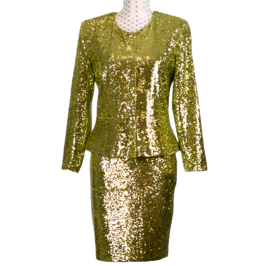 CBK Suits Erva sequin suit lime